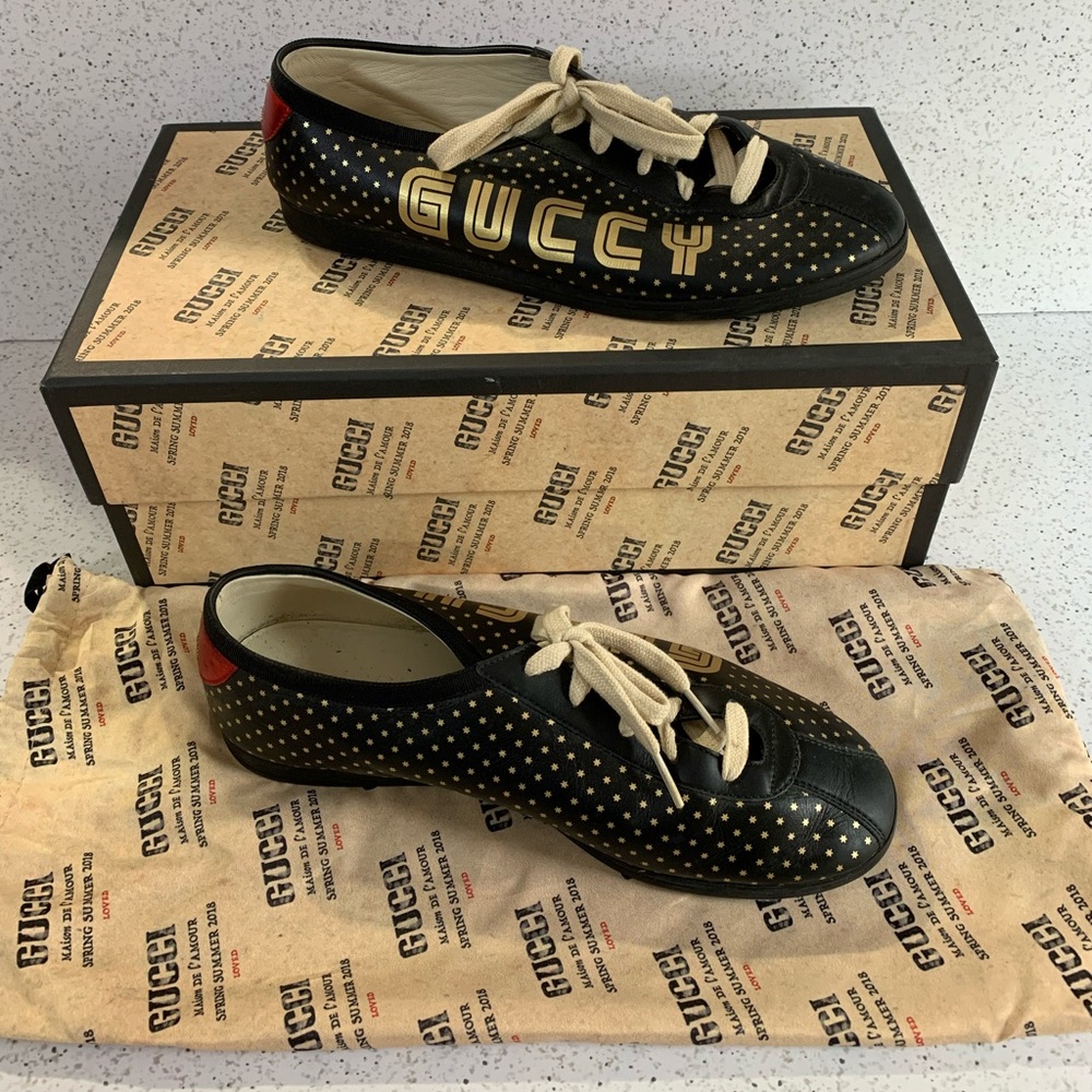 Gucci Guccy leather sneaker with box and dust sleeve